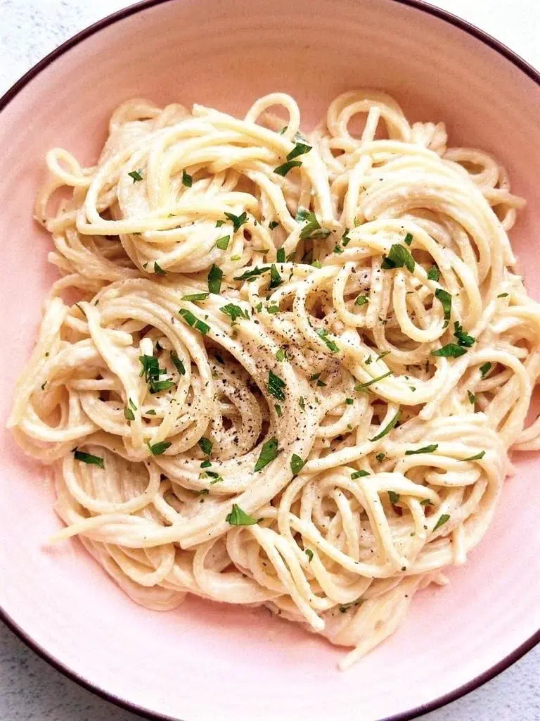 Easy Tahini Pasta - Spaghetti Recipes (Photo Credit: The Family Kitchen Food Kitchen)