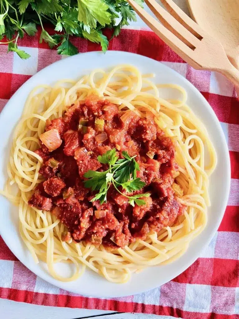 Pepperoni Spaghetti - Spaghetti Recipes (Photo Credit: The Short Order Cook)