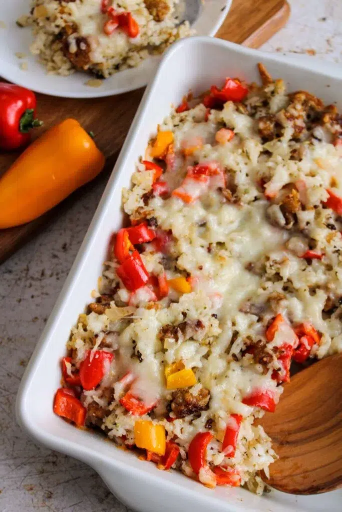 Stuffed Pepper Casserole (gluten free) - Easy and Economical Dinner Recipes for Busy Weeknights