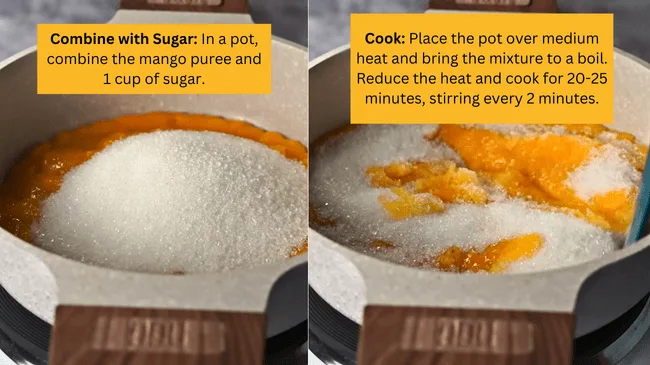 Combine with Sugar - Homemade mango jam