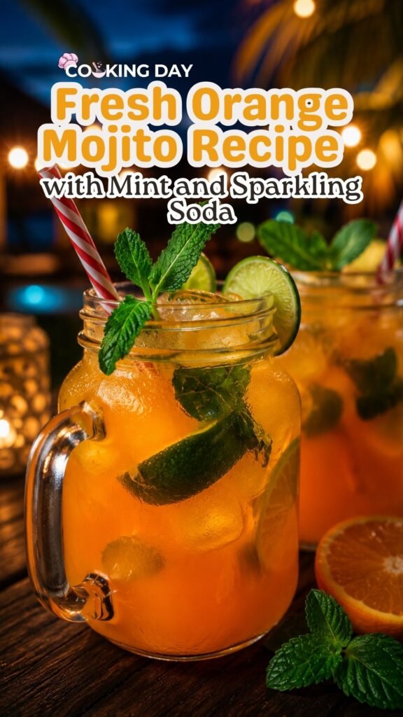 Fresh Orange Mojito Recipe with Mint and Sparkling Soda