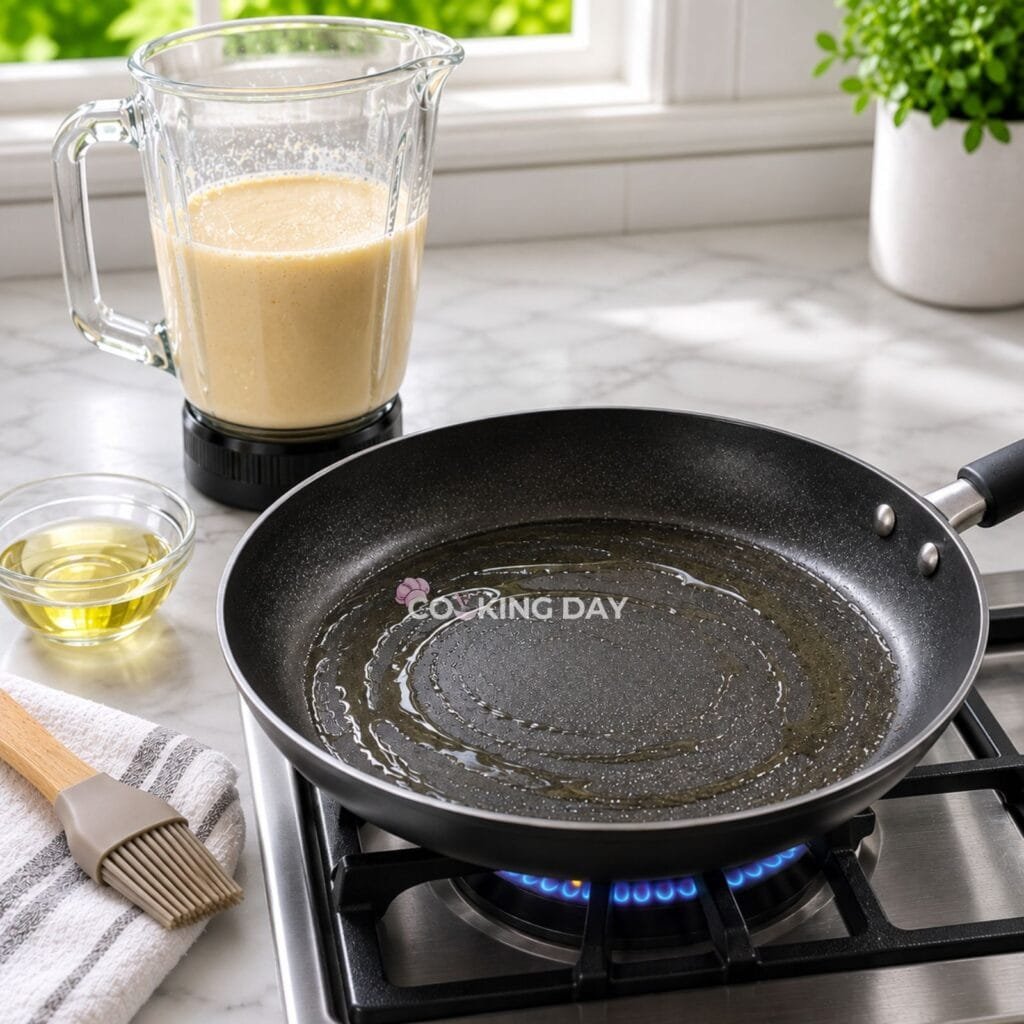 Step 2_ Heat the Pan- Easy Ghana Pancakes Recipe