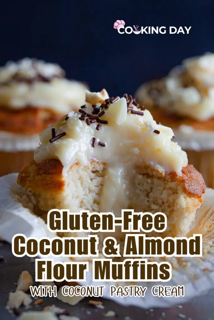 Fluffy Coconut Almond Flour Muffins with Creamy Coconut Filling!