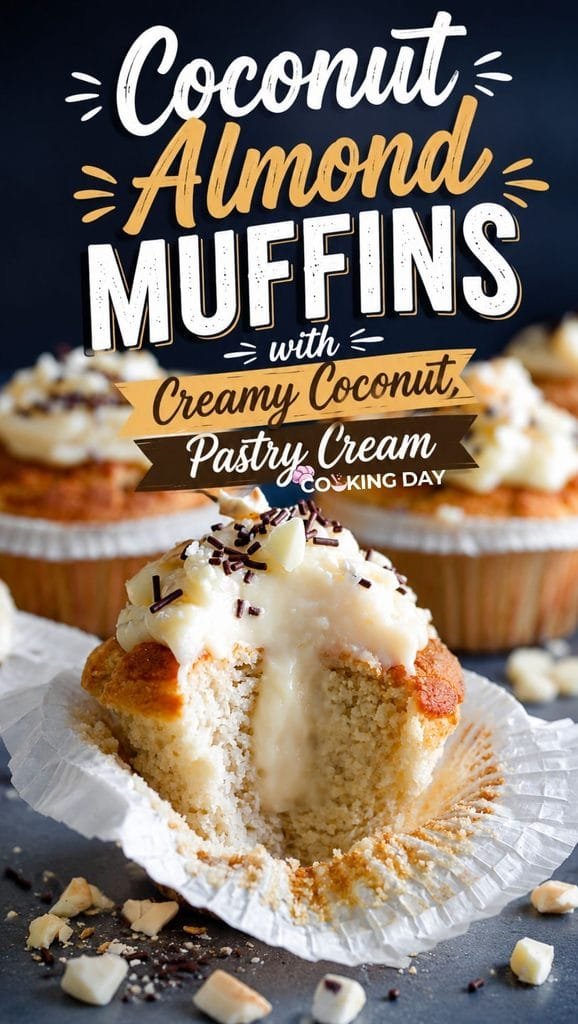 Gluten-Free Coconut Almond Muffins with Rich and Creamy Coconut Pastry Cream
