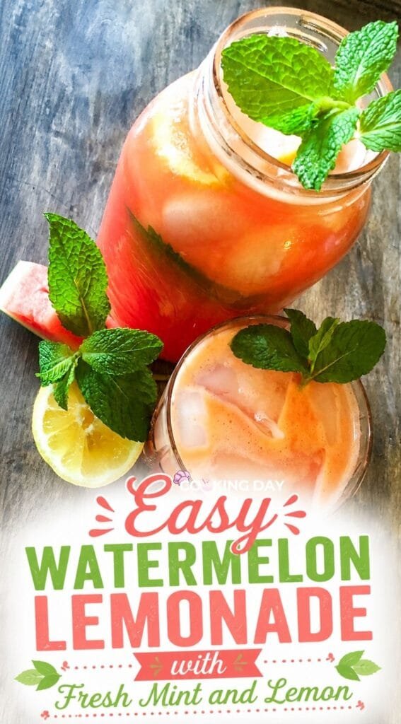 Easy Watermelon Lemonade with Fresh Mint and Lemon