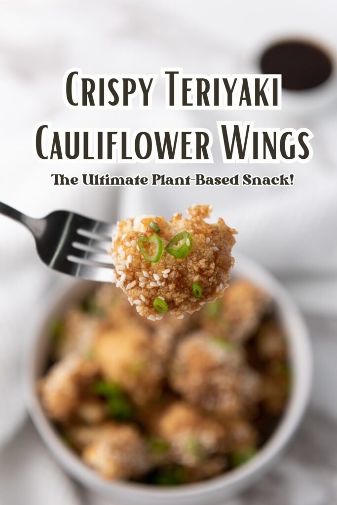 Sweet & Savory Teriyaki Cauliflower Wings – A Crunchy Delight! -A close-up of crispy teriyaki cauliflower wings garnished with sesame seeds and fresh herbs.