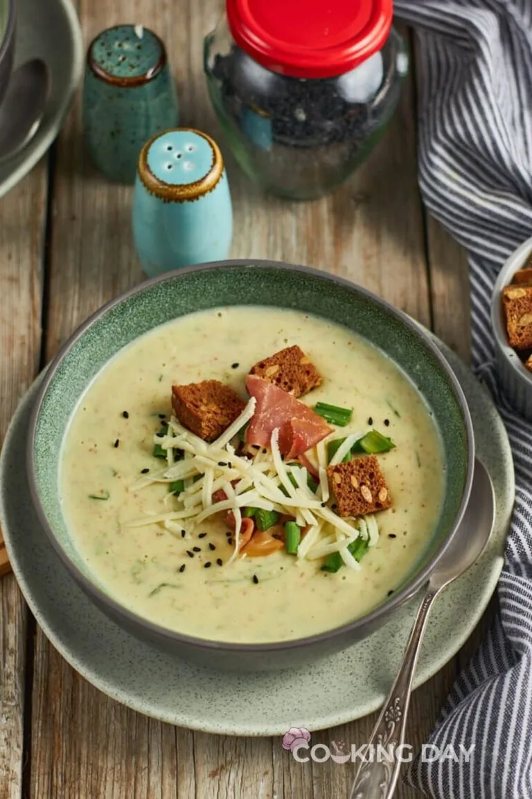 Loaded Baked Potato Soup with Crispy Bacon and Cheese