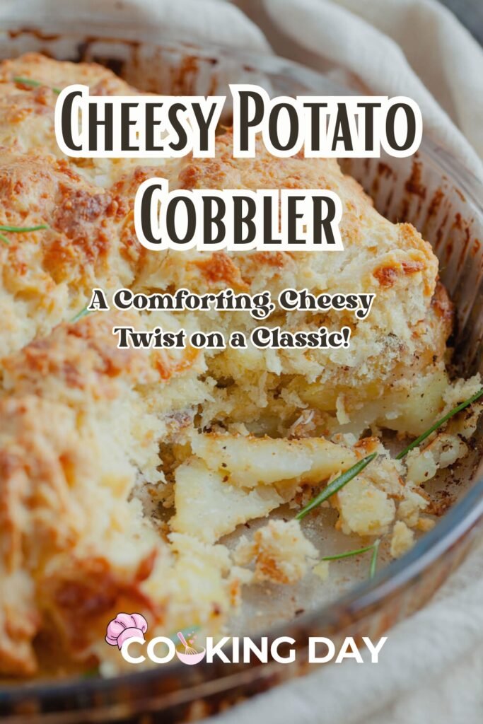 Savory Cheesy Potato Cobbler – A Decadent Twist on Tradition!-A close-up of a spoonful of cheesy potato cobbler, showing its creamy layers and crispy edges.