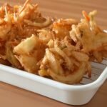 Crispy Onion Vegetable Fritters with Sriracha Mayo