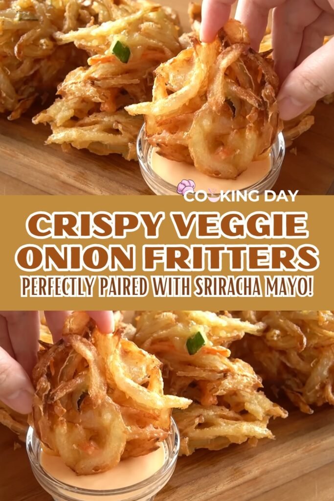 Crispy Veggie Onion Fritters – Perfectly Paired with Sriracha Mayo!