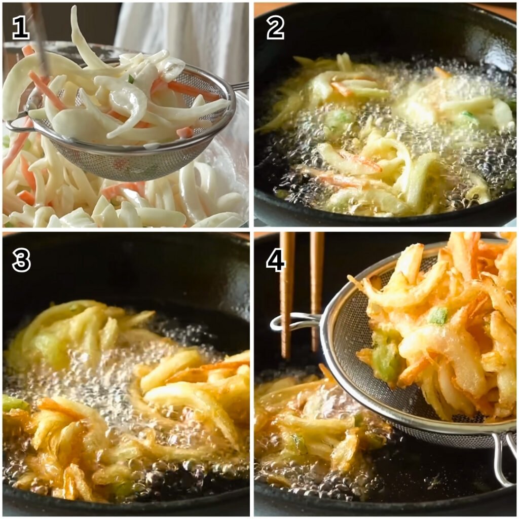 Fry Like a Pro - Crispy Onion Vegetable Fritters with Sriracha Mayo