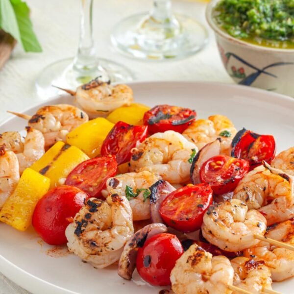 Grilled Spiced Shrimp Kabobs with Zhoug Sauce – A Bold & Flavorful Delight