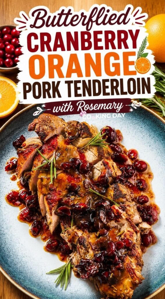 Butterflied Cranberry Orange Pork Tenderloin with Rosemary