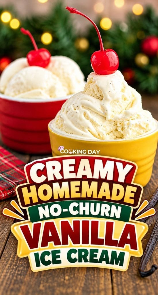 Creamy Homemade No-Churn Vanilla Ice Cream