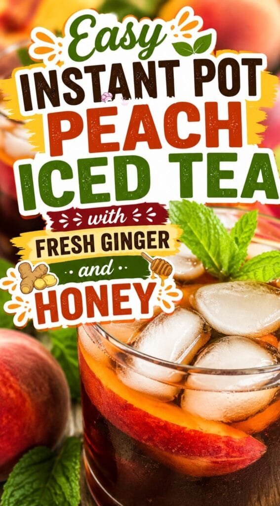 Easy Instant Pot Peach Iced Tea with Fresh Ginger and Honey