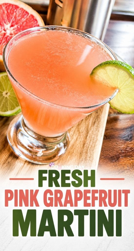 Fresh Pink Grapefruit Martini with Vodka and a Splash of Lime