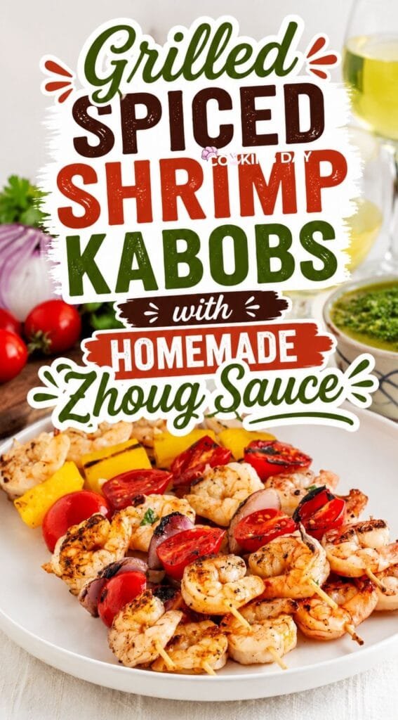 Grilled Spiced Shrimp Kabobs with Homemade Zhoug Sauce