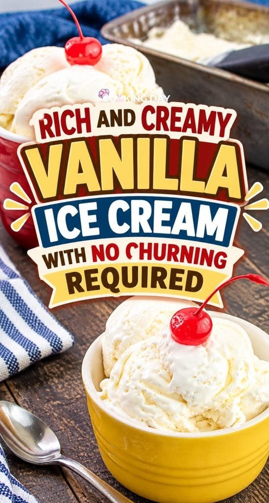 Rich and Creamy Vanilla Ice Cream with No Churning Required