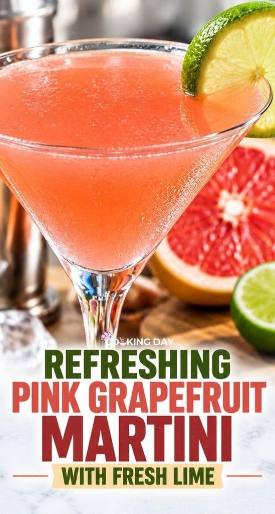 Refreshing Pink Grapefruit Martini with Vodka and Fresh Citrus Juice