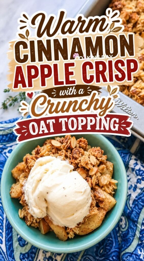 Warm Cinnamon Apple Crisp with a Crunchy Oat Topping