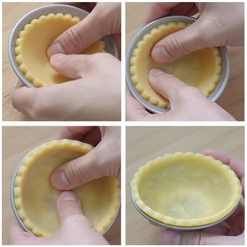 Shaping it into the tart mold- Best Egg tart recipe