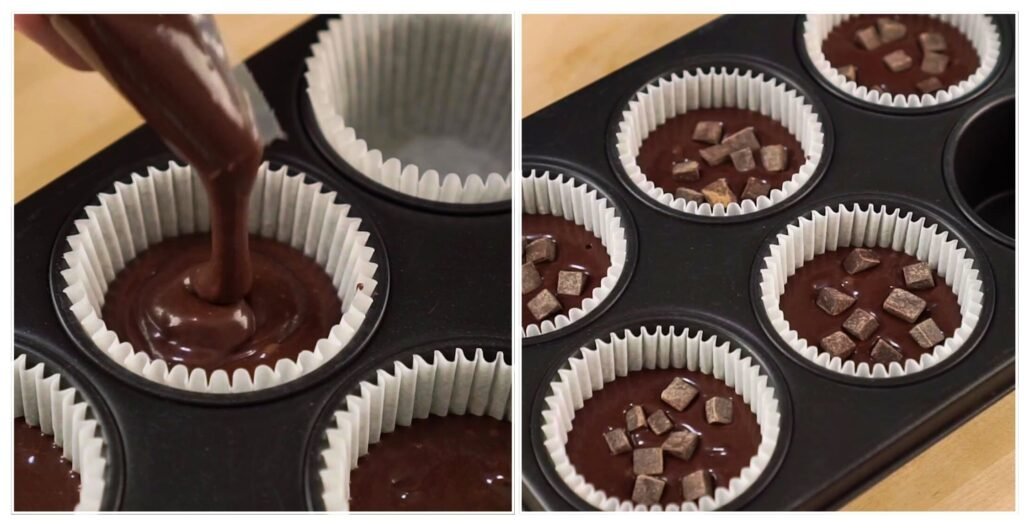 Fill Molds & Bake- Soft & Moist Chocolate Chip Muffins