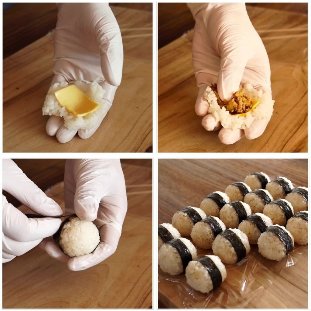 Shape the Rice Balls - Crispy Tuna Kimchi Rice Balls