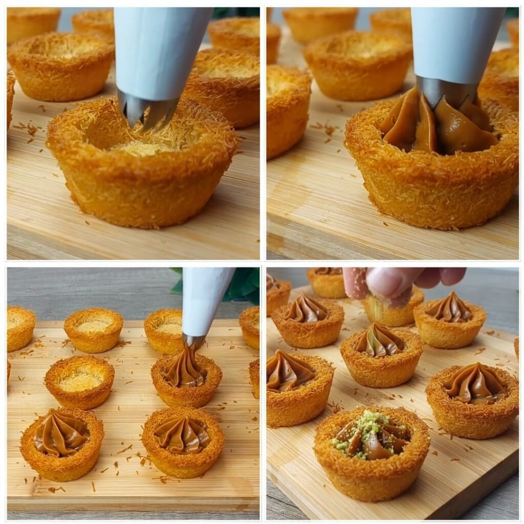 Assemble And Add The Filling – Filled with Dulce de Leche, White Chocolate & Pistachios
