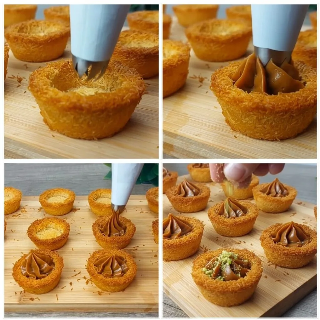 Assemble And Add The Filling – Filled with Dulce de Leche, White Chocolate & Pistachios