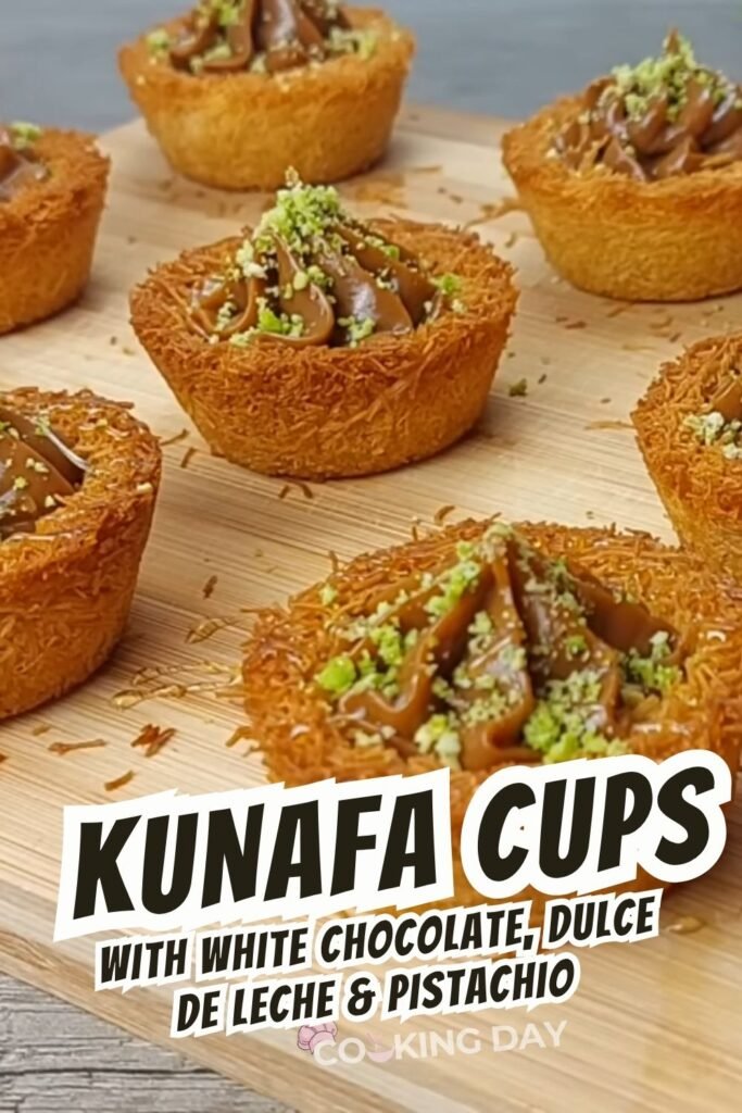 Kunafa Cups with White Chocolate, Dulce de Leche & Pistachio – Sweet, Crunchy Bliss