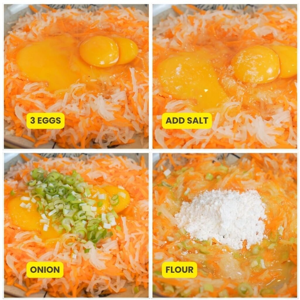 Mix the Batter - Quick and Tasty Carrot Radish Egg Fritters