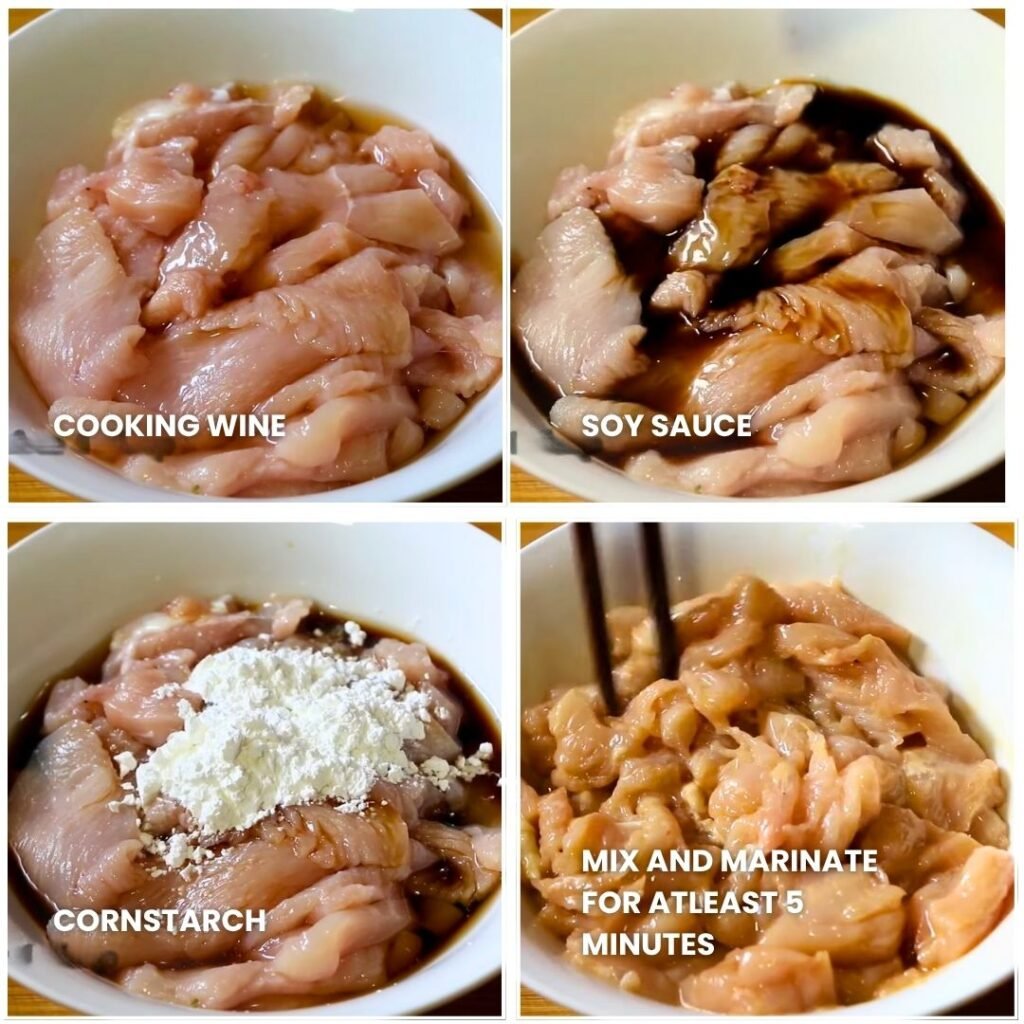 Prepare Marinate the Chicken -Garlic Chicken Stir-fry