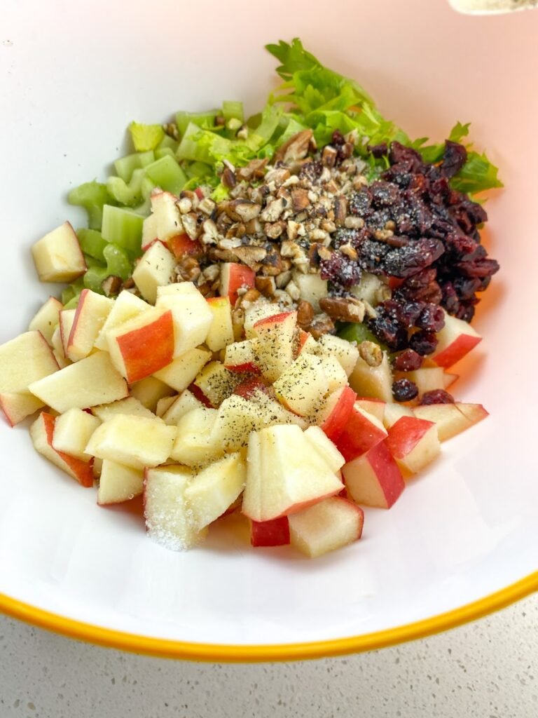 Assemble the Salad -Crisp Apple Celery Salad with Maple-Dijon Dressing