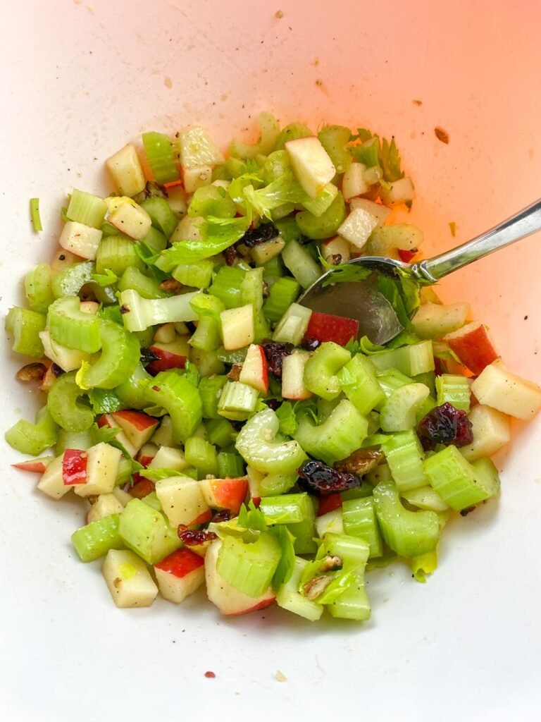 Dress & Toss -Crisp Apple Celery Salad with Maple-Dijon Dressing