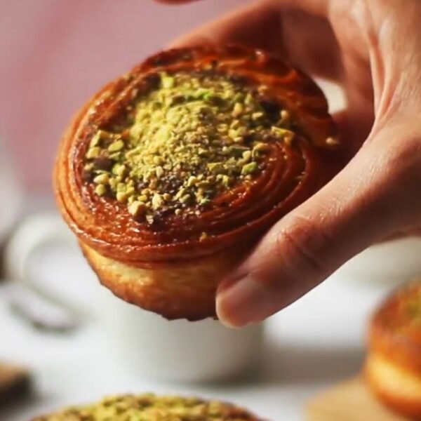 Buttery Pistachio Rolls with Chocolate – Made with Croissant Dough