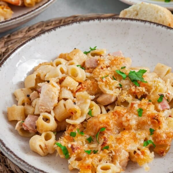 Chicken Cordon Bleu Pasta Bake – Creamy, Cheesy, and Comforting