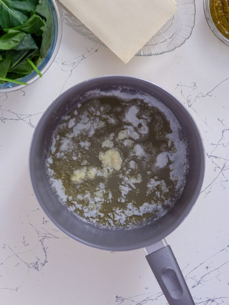 Make the Béchamel Sauce --Creamy White Chicken Spinach Lasagna – A Comfort Food Classic with Pesto!
