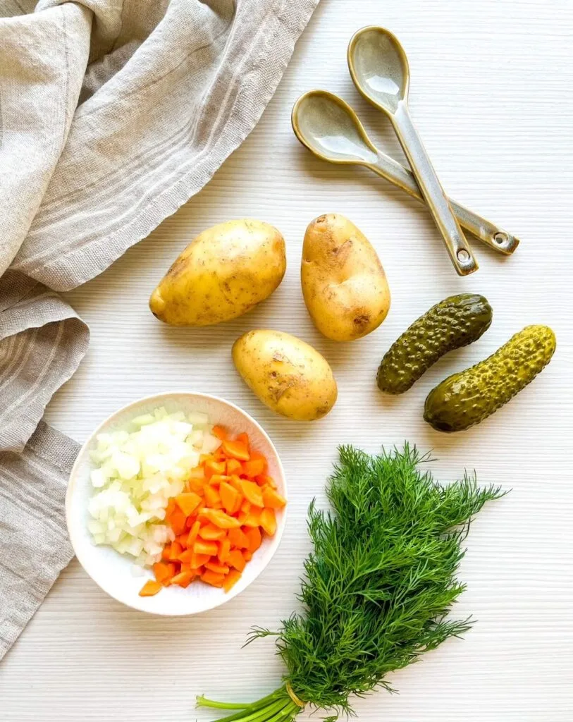 Ingredients -Traditional Polish Dill Pickle Potato Soup A Tangy, Comforting Classic