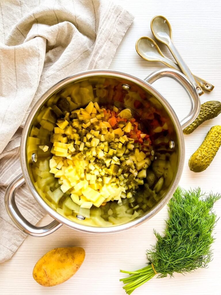 Add Potatoes & Pickles - -Traditional Polish Dill Pickle Potato Soup A Tangy, Comforting Classic