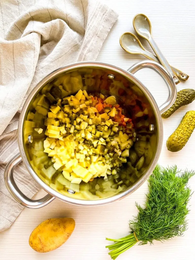 Add Potatoes & Pickles - -Traditional Polish Dill Pickle Potato Soup A Tangy, Comforting Classic