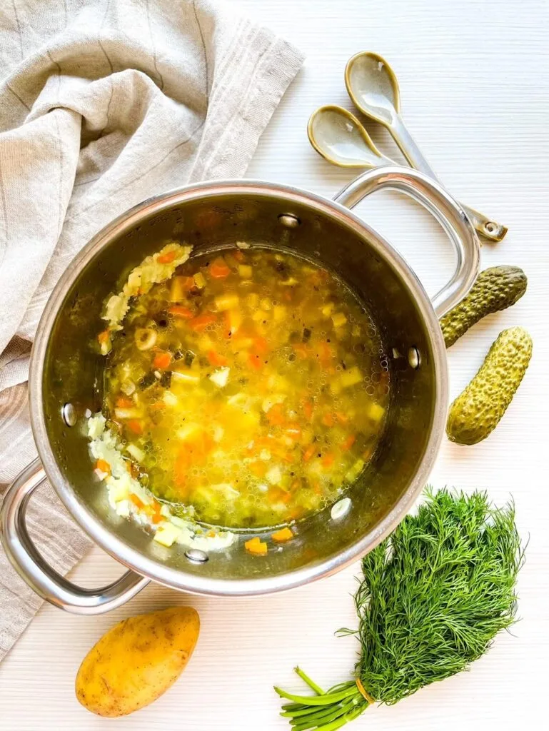 Thicken Naturally -Traditional Polish Dill Pickle & Potato Soup: A Tangy, Comforting Classic
