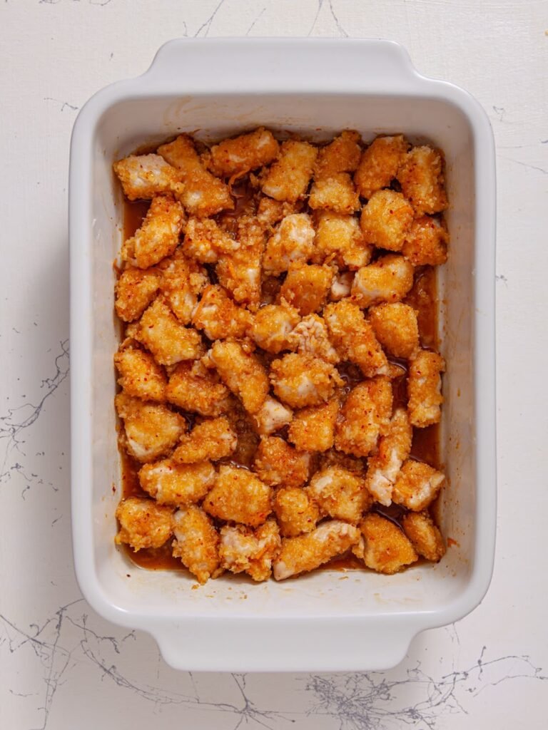 Glaze & Finish Baking - Easy Baked Orange Chicken