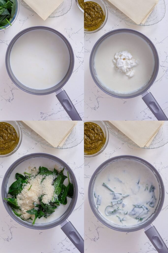 Enrich the Sauce-Creamy White Chicken Spinach Lasagna – A Comfort Food Classic with Pesto!
