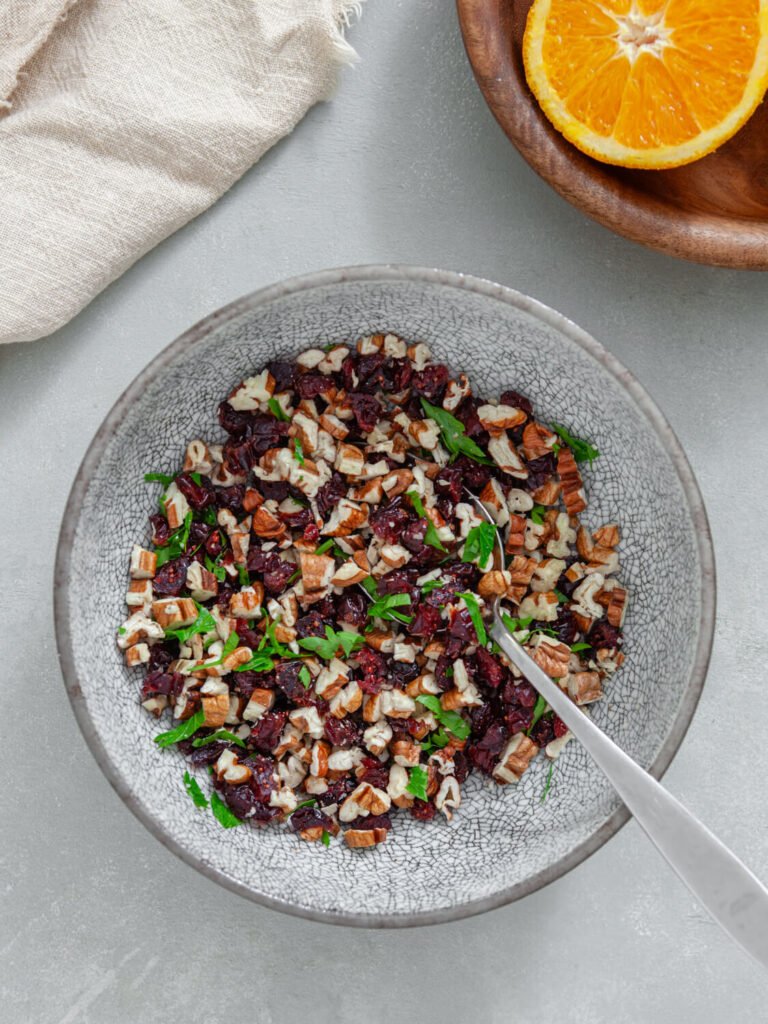 Orange Cranberry Cheese Ball - Prepare the Coating