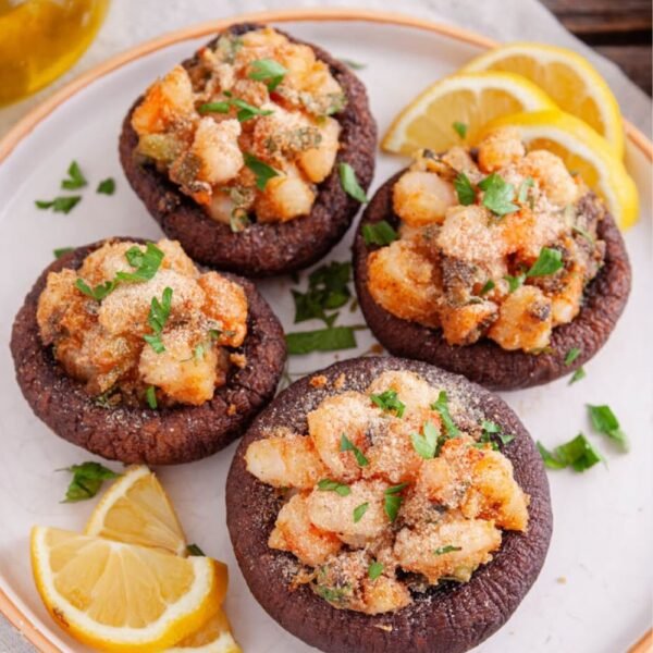 Shrimp-Filled Portobello Mushroom Caps-Perfect for Any Occasion!