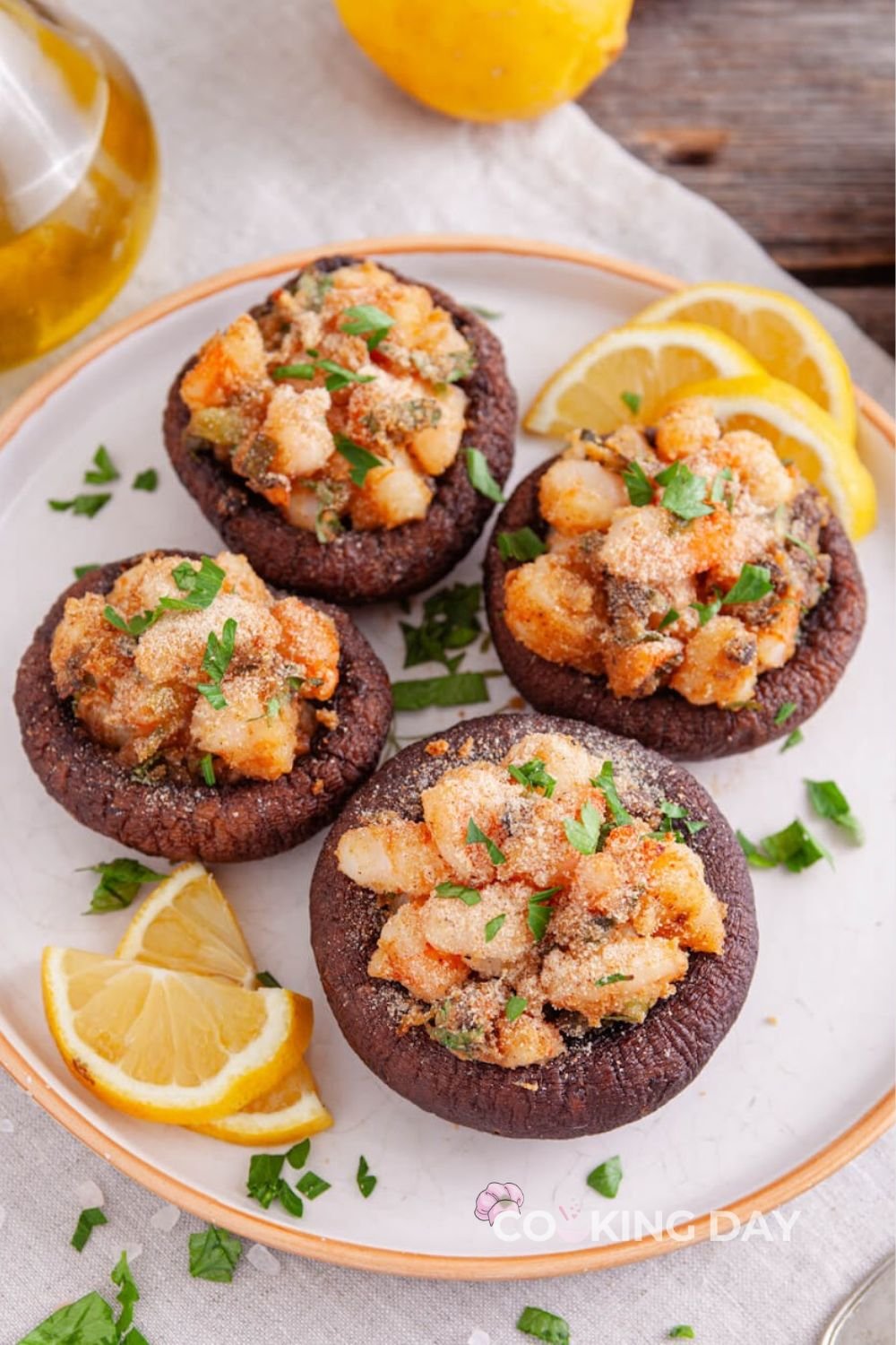 Shrimp-Filled Portobello Mushroom Caps-Perfect for Any Occasion!