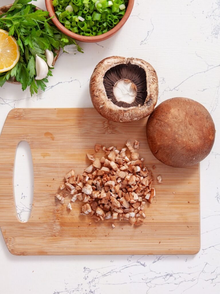 Prepare the mushrooms-Shrimp-Filled Portobello Mushroom Caps-Perfect for Any Occasion!