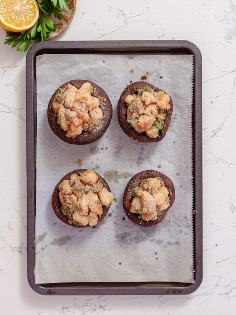 Serve -Shrimp-Filled Portobello Mushroom Caps-Perfect for Any Occasion!