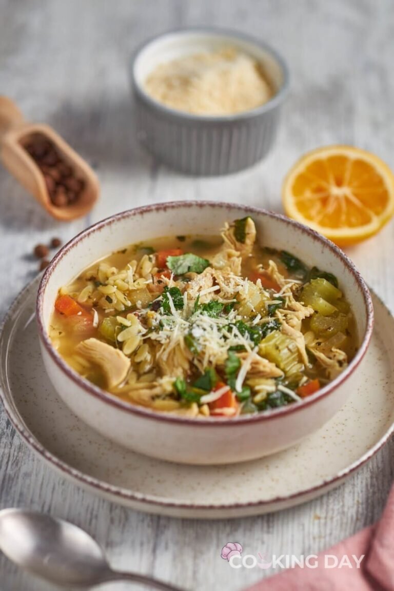 Slow Cooker Lemon Chicken Orzo Soup