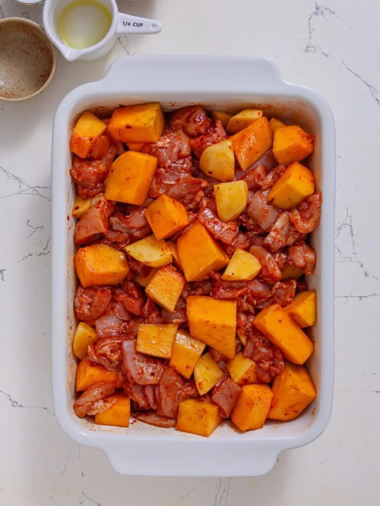 Assemble for Baking - Spicy Pumpkin Chicken Casserole